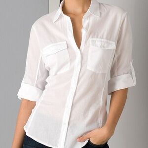 Standard James Perse White Button Down Contrast Panel cotton